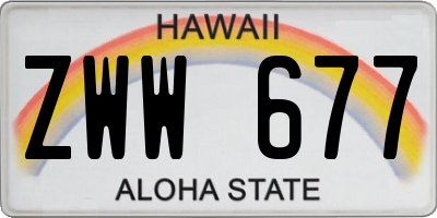 HI license plate ZWW677