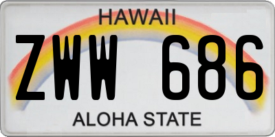 HI license plate ZWW686