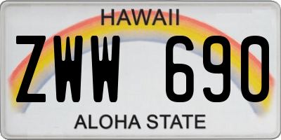 HI license plate ZWW690
