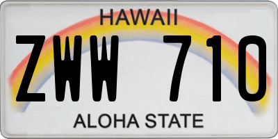 HI license plate ZWW710