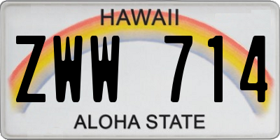 HI license plate ZWW714