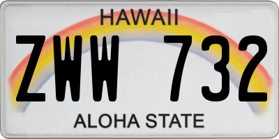 HI license plate ZWW732