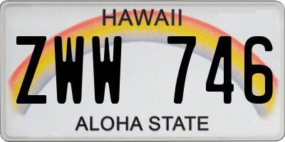 HI license plate ZWW746