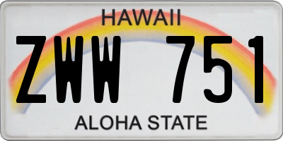HI license plate ZWW751