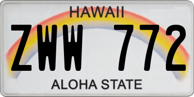 HI license plate ZWW772