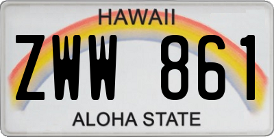 HI license plate ZWW861