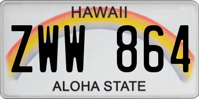 HI license plate ZWW864