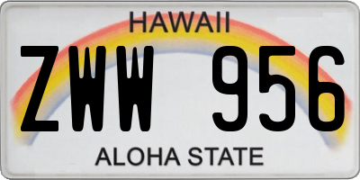 HI license plate ZWW956