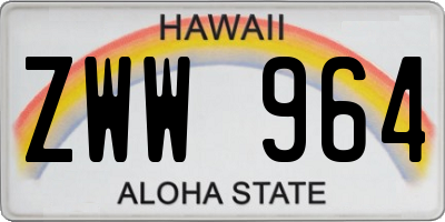 HI license plate ZWW964
