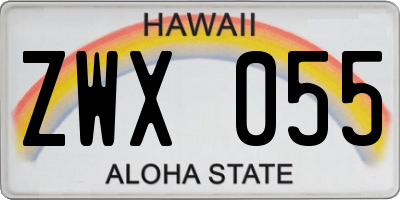 HI license plate ZWX055