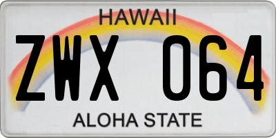 HI license plate ZWX064