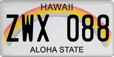 HI license plate ZWX088