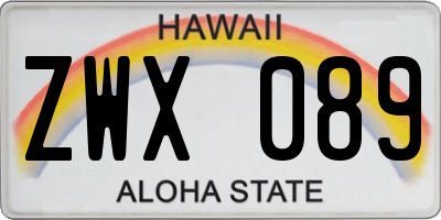 HI license plate ZWX089