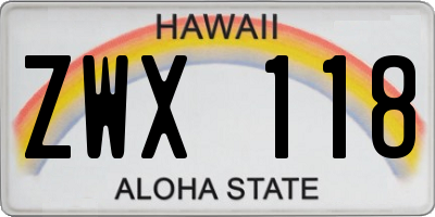 HI license plate ZWX118