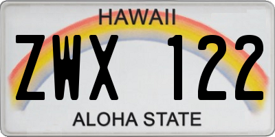 HI license plate ZWX122