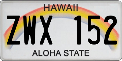 HI license plate ZWX152
