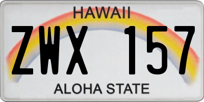 HI license plate ZWX157