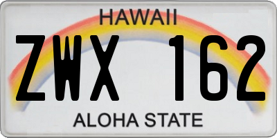 HI license plate ZWX162