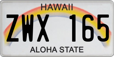 HI license plate ZWX165