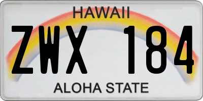 HI license plate ZWX184