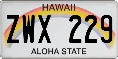 HI license plate ZWX229