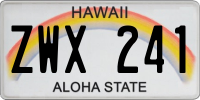 HI license plate ZWX241