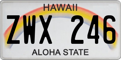 HI license plate ZWX246
