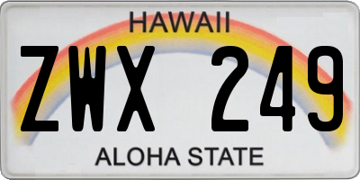 HI license plate ZWX249