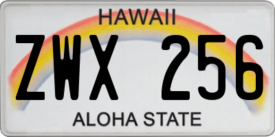 HI license plate ZWX256