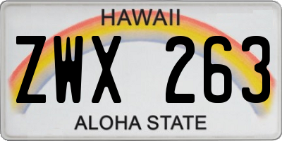 HI license plate ZWX263