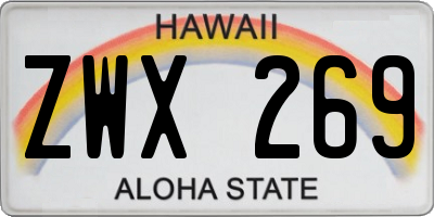 HI license plate ZWX269