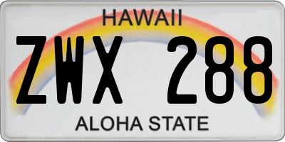 HI license plate ZWX288