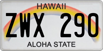 HI license plate ZWX290