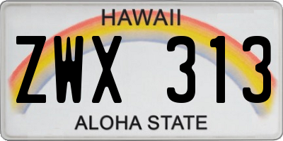 HI license plate ZWX313
