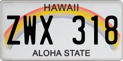 HI license plate ZWX318