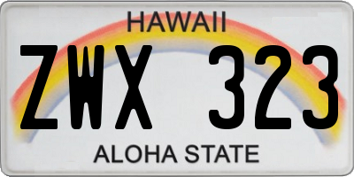 HI license plate ZWX323
