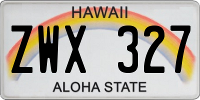 HI license plate ZWX327