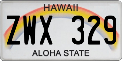 HI license plate ZWX329