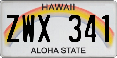 HI license plate ZWX341