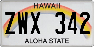 HI license plate ZWX342