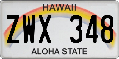 HI license plate ZWX348