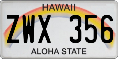 HI license plate ZWX356