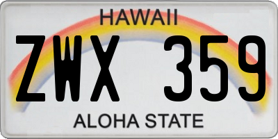 HI license plate ZWX359