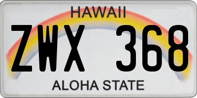 HI license plate ZWX368