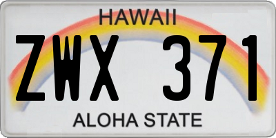 HI license plate ZWX371