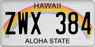 HI license plate ZWX384