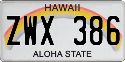 HI license plate ZWX386