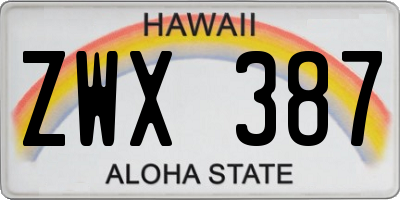 HI license plate ZWX387