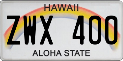 HI license plate ZWX400
