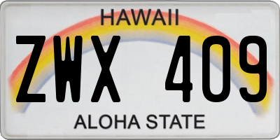 HI license plate ZWX409